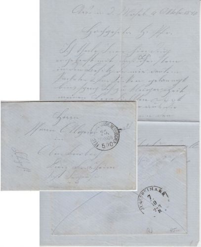 Feldzug 1870/71 - Feldpost d. Grossh. Hessischen 25. Division 5/10 K1 Brief 1870