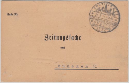 DR - Nördlingen 1926 SST Festspiel Anno 1634 Zeitungssache/Karte n. München