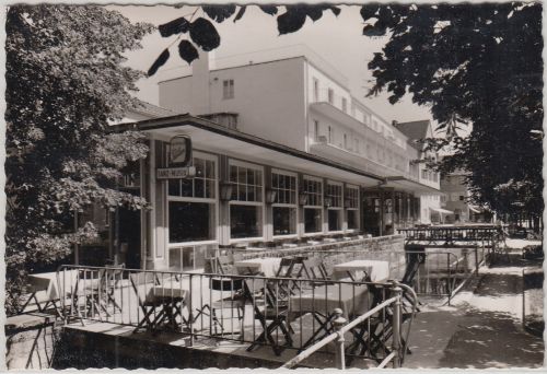 Bayern - Bad Wörishofen Luitpold-Pavillion Tanz/Musik sw-Fotokarte ca. 1960