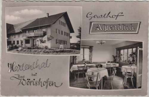 Bayern - Hartenthal b. Bad Wörishofen Gasthof Alpenblick sw-Fotokarte 1964