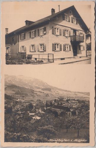 Bayern - Sonthofen Hausansicht/Ortsansicht sw-Mehrbild-AK gelaufen 1935