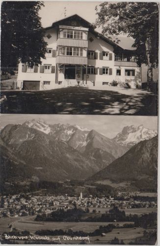 Bayern - Oberstdorf-Tiefenbach Gasthaus Wasach sw-Mehrbild-Foto-AK gelaufen 1971