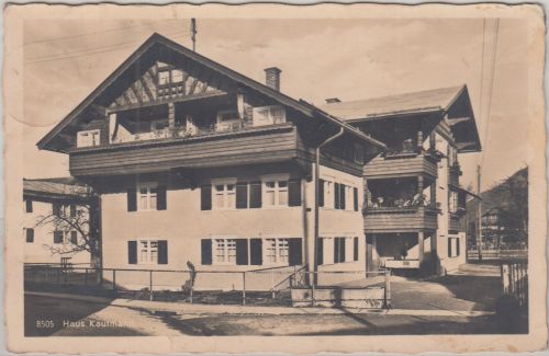 Bayern - Oberstdorf Haus Kaufmann sw-Fotokarte gelaufen 1935
