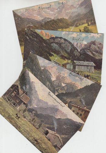 Bayern - Einödsbach, Spielmannsau, Birgsau, Schwand 4 farb. Künstler-AK 1913