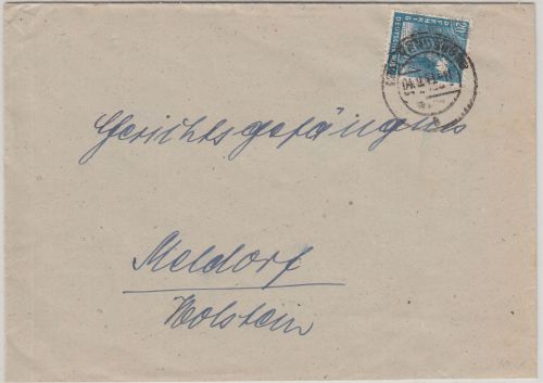 Bizone - 20 Pfg. Arbeiter/Netz Brief Rendsdorf - Meldorf 4.9.48