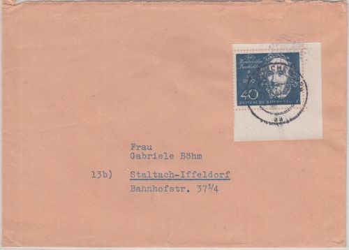 BRD - 40 Pfg. ex Beethoven-Block Brief München - Staltach 1961