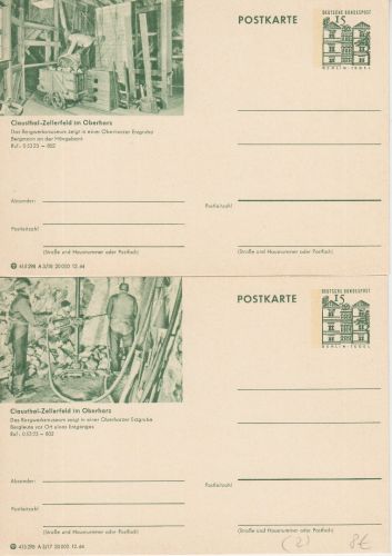 BRD - Clausthal-Zellerfeld Bergwerksmuseum 2 versch. Bildganzsachen ungebraucht