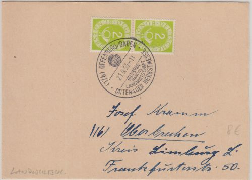 BRD - Ortenauer Herbstmesse SST Offenburg 1953 Drucksache n. Oberbuchen