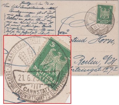 DR - 31. Wanderausstellung DLG Karte SST Cannstatt - Berlin 1925