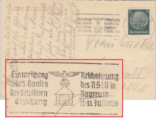 DR - Einweihung Haus d. deutschen Erziehung Masch.werbestpl. Bayreuth 1936