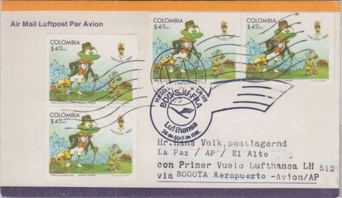 Kolumbien - 4x4 P. Frosch Knirps LH-Erstflug Bogota - La Paz 1981