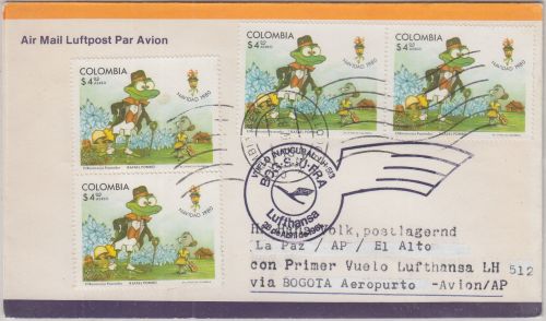 Kolumbien - 4x4 P. Frosch Knirps LH-Erstflug Bogota - La Paz 1981