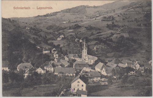 Elsass - Schnierlach Lapoutroie Ortsansicht sw-AK gelaufen/Feldpost 1915