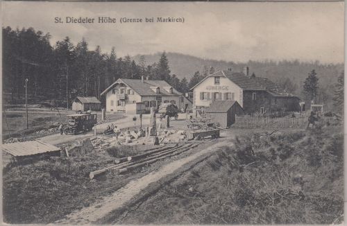 Elsass - St. Diedeler Höhe (Grenze b. Markirch) Hotel sw-AK gelaufen 1915
