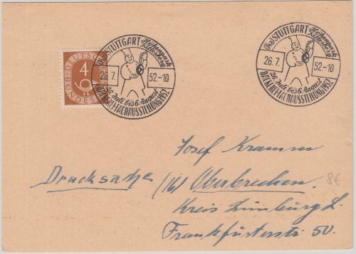 BRD - Bäckereifachausstellung SST Stuttgart-Killesberg Drucksache 1952