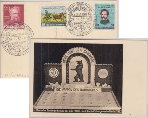 Berlin - 3. Dt. Bundesfachschau Hotel-/Gaststätten-Gewerbe SST/Sonderkarte 1952