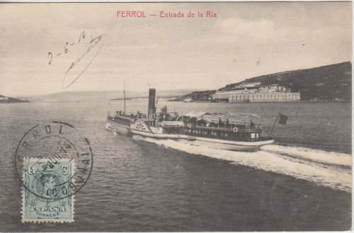 Spanien - Ferrol Entrada de la Ria bilds. frankierte AK n. Starnberg 1914