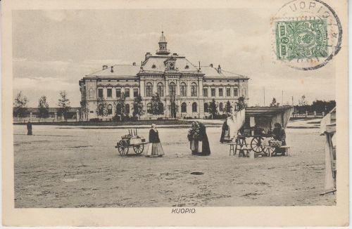 Finland - Kuopio Rathaus Marktplatz bilds. frankierte AK n. Starnberg 1914