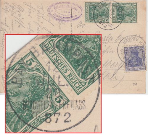 DR - Bay. Bahnpost Berchtesgaden Freilassing Zug 872 Karte n. Trostberg 1920