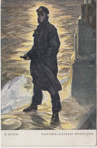 Militaria - Kapitänleutnant Weddigen Opfertag-Postkarte farb Künstler-AK ca.1916