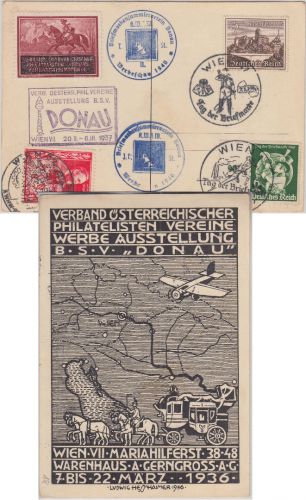 DR - Tag der Briefmarke 1940 SST Wien Sonderkarte Werbeausstellung 1936