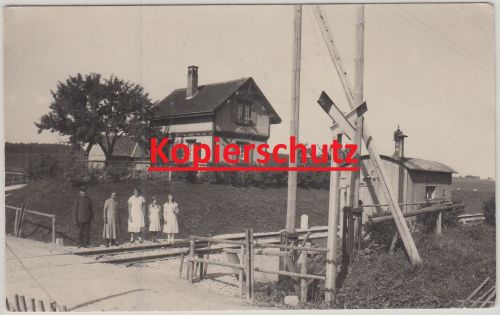 Württemberg - Leutkirch Bahnübergang Bahnwörter-Häuschen sw-Foto-AK 1934