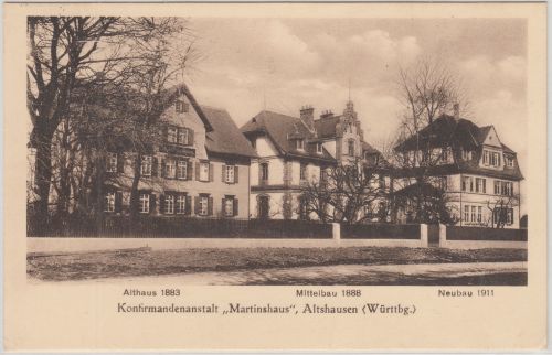 Württemberg - Altshausen Konfirmandenanstalt Martinshaus sw-AK gelaufen 1937
