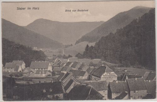Niedersachsen - Sieber im harz Ortsansicht sw-AK gelaufen 1921