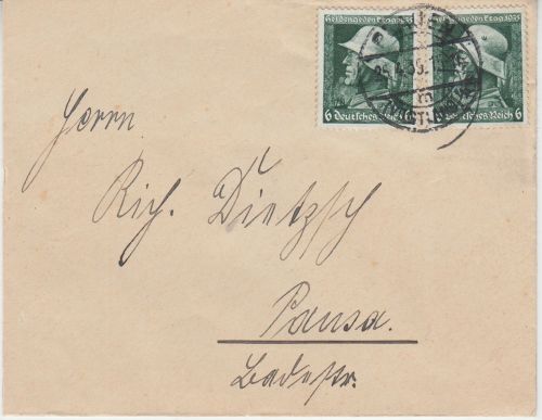 DR - 2x6 Pfg. Heldengedenktag Brief Plauen - Pausa 1935