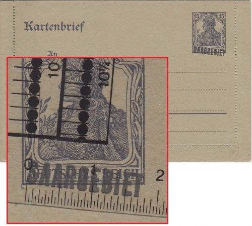 Saargebiet - 15 Pfg. Germania Ganzsache Kartenbrief Überdruck/TypII ungebraucht