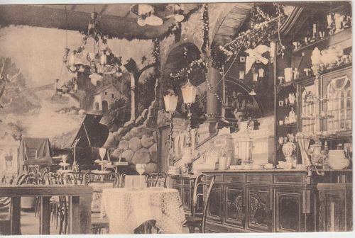 Schleswig-Holstein - Flensburg Cafe Blücher Innenansicht sw-AK gelaufen 1911