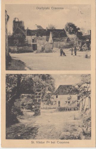 Frankreich/Dep. Aisne - Craone, St. Victor sw-Mehrbild-AK Feldpost 1916