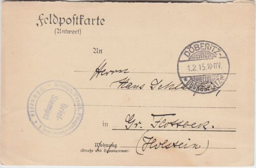DR - Kgl. Preuss. Flieger-Bataillon 1 Feldpostkarte Döberitz Übungsplatz 1915