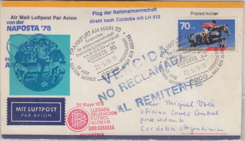 BRD - LH-Sonderflug dt. Nationalmannschaft zur WM n. Argentinien 1978