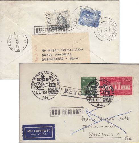 BRD/Postkrieg - 20 Pfg. Brandenburger Tor u.a. Brief n. POLEN Rheinhausen 1970