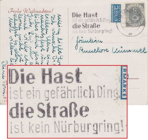 BRD - München 1953 Masch.werbestpl. Verkehrssicherheit Ortskarte