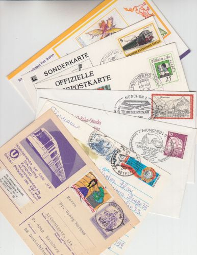 U-Bahn/Metro - 7 Belege/Ganzsachen (Sonderkarten, SST, Bedarf) ex 1971/1998