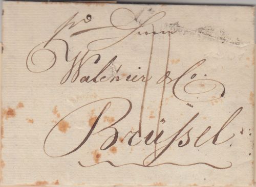 Thurn&Taxis - von Frankfurt L1 Grenzfrankobrief n. BELGIEN (Brüssel) 1801 Inhalt