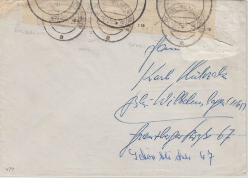 BRD/Postkrieg - 20 Pfg. Vertreibung/Übermalung Brief Essen - Berlin 1965