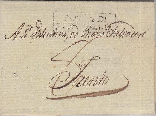 Kirchenstaat/Italien - Posta Di Synigallia Ra2 Portobrief Ancona - Trient 1813