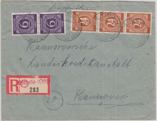 All.Bes. - Remels ü. Stickhausen-Velde Poststelle I Einschreibebrief 1946