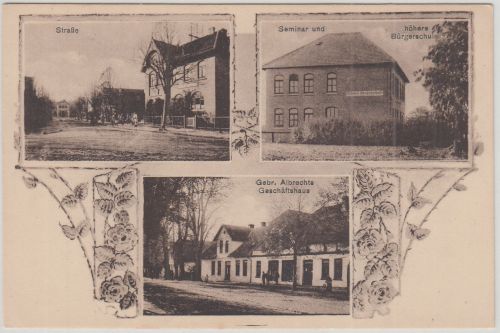 Niedersachsen - Neuenburg Geschäftshaus Schule etc. sw-Mehrbild-AK ca. 1910