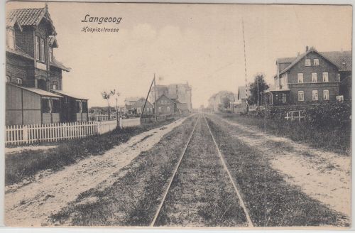Niedersachsen - Langeoog Hospizstraße sw-AK ungelaufen ca. 1910