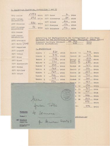 BRD - Emden 1968 Postsache n. Bremen (Verteilung/Empfängerzahlen Wurfsendungen)