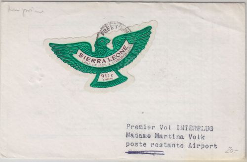 Sierra Leone - 9 1/2 C. Adler Folienmarke Drucksache Freetown - Conarky 1972