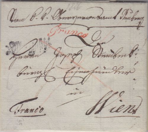 Österreich - Mürzzuschlag L1 Frankobrief Neuberg - Wien 1826 - mit Inhalt