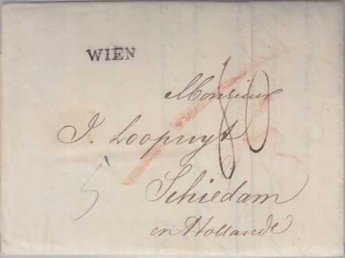 Österreich/Holland - Wien L1 Grenzfrankobrief n. Schiedam 1828 - mit Inhalt