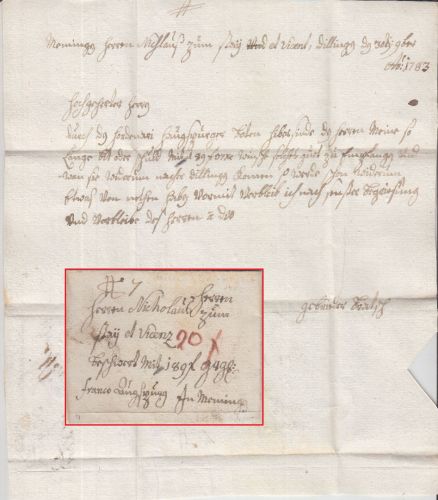 Bayern - Dillingen 1783 Fahrpostbrief n. Memmingen - mit Inhalt