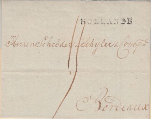 Niederlande/Frankreich - Hollande L1 Portobrief Amsterdam - Bordeaux 1801