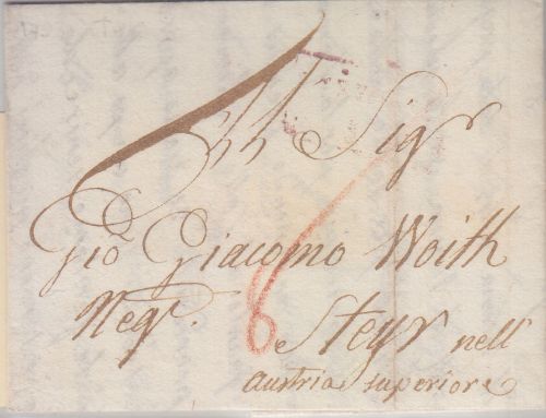 Königreich Sardinien/Österreich - Turin 1793 Grenzfrankobrief n. Steyr